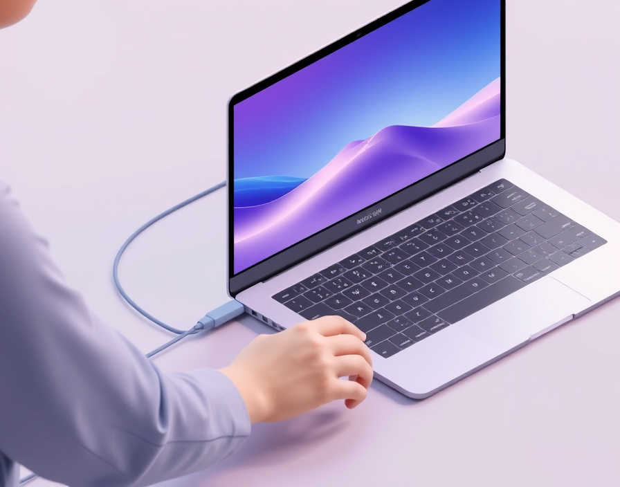 Connecting an external monitor cable to MacBook Air ports
