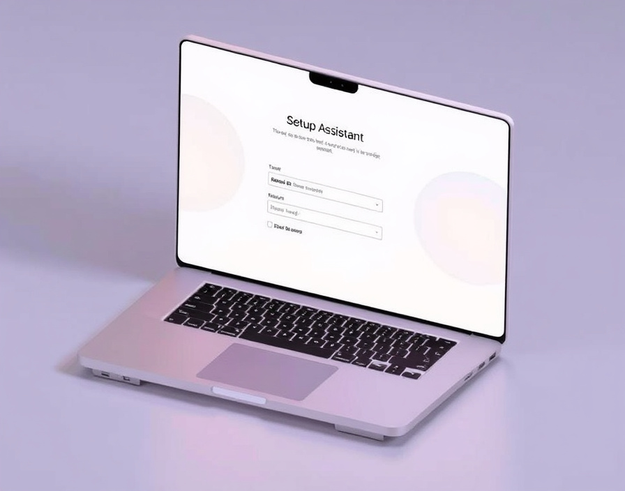 New MacBook Air being unboxed and set up