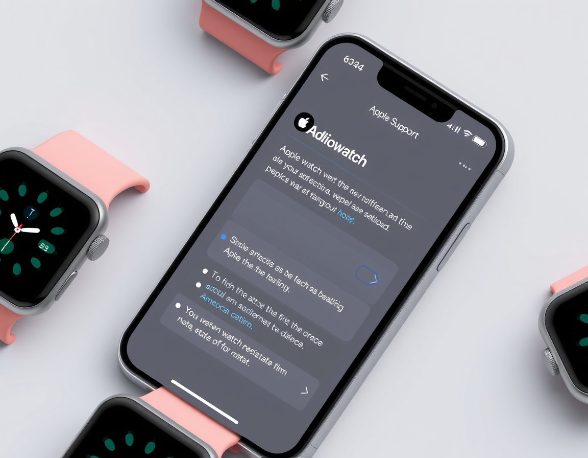 iPhone displaying Apple Support troubleshooting steps for an Apple Watch problem